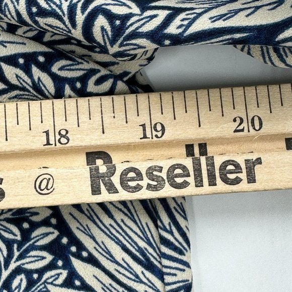 Morris & Co X H&M Dress Womens 3/4 Sleeve Tunic Floral Round Neck Blue Cream 4 - Picture 6 of 11